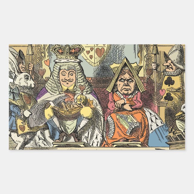 Alice im Wunderland Cheshire Cat Characters Rechteckiger Aufkleber (Vorderseite)