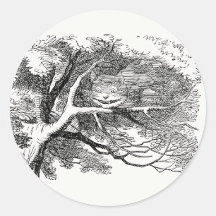 Alice im Wunderland - Cheshire Cat Fading to Smile Runder Aufkleber