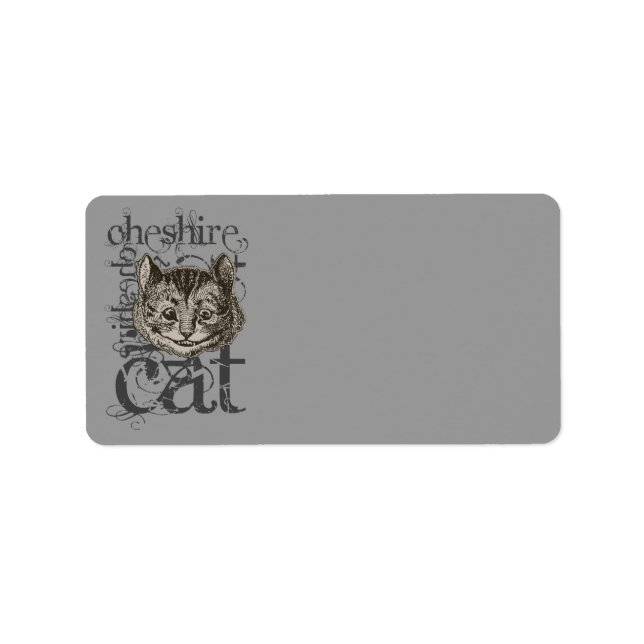 Alice im Wunderland Cheshire Cat Grunge Adressaufkleber (Vorne)