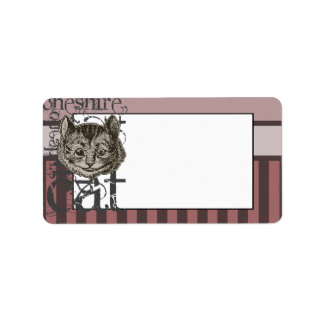Alice im Wunderland Cheshire Cat Grunge (rosa) Adressaufkleber