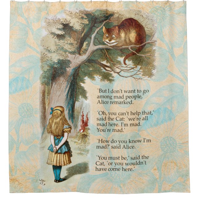 Alice im Wunderland Cheshire Cat Mad Duschvorhang (Vorderseite)