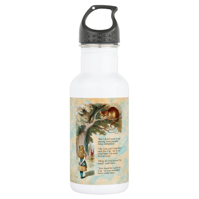 Alice im Wunderland Cheshire Cat Mad Edelstahlflasche (Vorderseite)