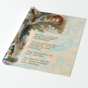 Alice im Wunderland Cheshire Cat Mad Geschenkpapier