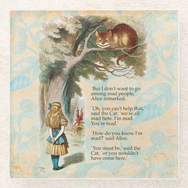 Alice im Wunderland Cheshire Cat Mad Glasuntersetzer (Vorderseite)