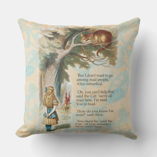 Alice im Wunderland Cheshire Cat Mad Kissen (Vorderseite)