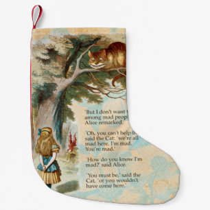 Alice im Wunderland Cheshire Cat Mad Kleiner Weihnachtsstrumpf