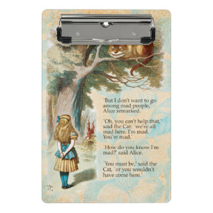 Alice im Wunderland Cheshire Cat Mad Mini Klemmbrett