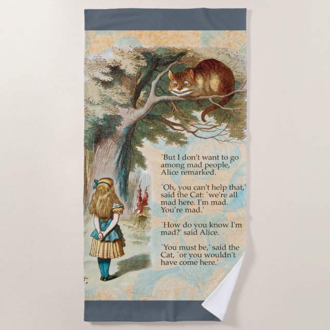 Alice im Wunderland Cheshire Cat Mad Strandtuch (Vorderseite)