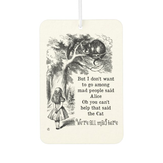 Alice im Wunderland; Cheshire Cat mit Alice Autolufterfrischer (Vorderseite)