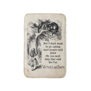 Alice im Wunderland; Cheshire Cat mit Alice Badematte