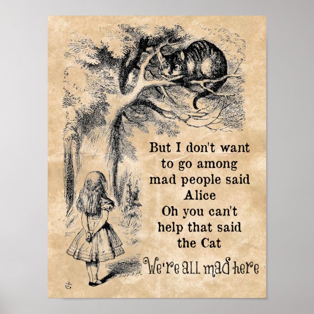 Alice im Wunderland; Cheshire Cat mit Alice Poster (Vorne)