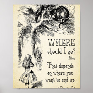 Alice im Wunderland - Cheshire Cat Quote - Wo ist  Poster
