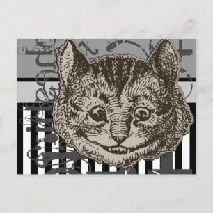 Alice im Wunderland Cheshire-Katze Grunge Postkarte