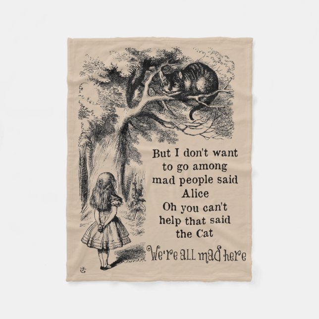 Alice im Wunderland; Cheshire-Katze mit Alice Fleecedecke (Vorderseite)