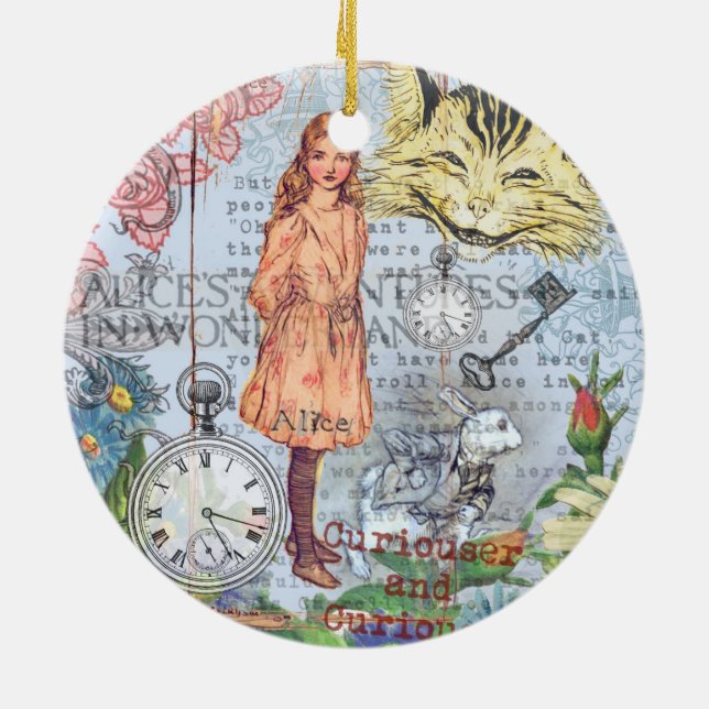 Alice im Wunderland Classic Cheshire Rabbit Alice Keramikornament (Hinten)