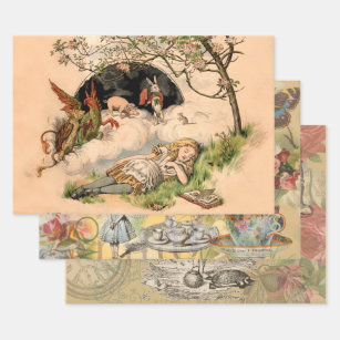 Alice im Wunderland Classic Illustration Geschenkpapier Set