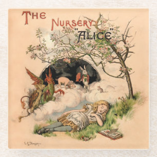 Alice im Wunderland Classic Illustration Glasuntersetzer