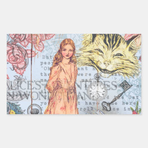 Alice im Wunderland Classic Rackham Rechteckiger Aufkleber