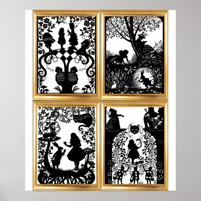 Alice im Wunderland Collage Poster (Vorne)