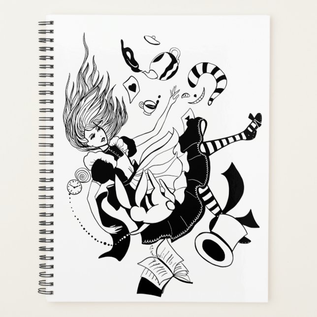 Alice im Wunderland. coole grafische Darstellung Planer (Vorderseite)