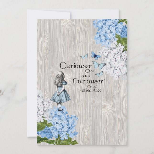 Alice im Wunderland Curiouser Bloral Grußkarte Dankeskarte (Vorderseite)