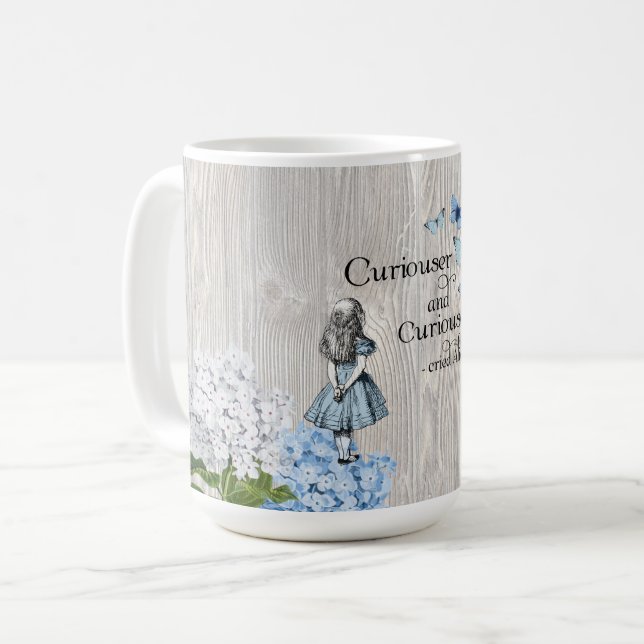 Alice im Wunderland Curiouser Tasse (Vorderseite Links)