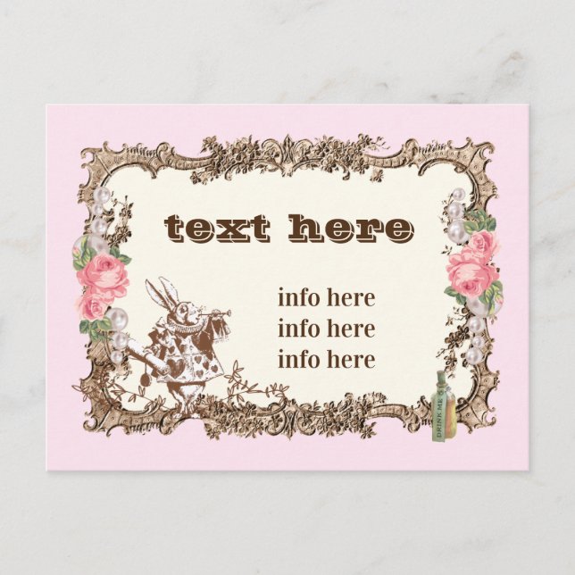 Alice im Wunderland danke Ihnen Postcard Einladungspostkarte (Vorderseite)