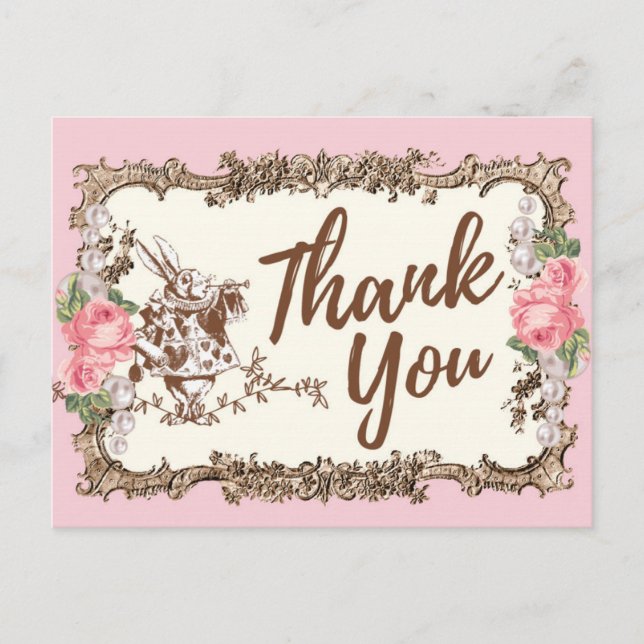 Alice im Wunderland danke Ihnen Postcard Einladungspostkarte (Vorderseite)