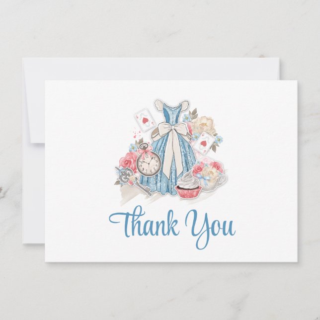 Alice im Wunderland Dankeschön Karte (Vorderseite)