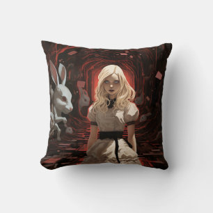 Alice im Wunderland Dark Surrealistisch Kissen