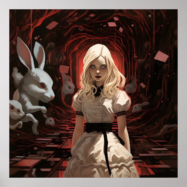 Alice im Wunderland Dark Surrealistisch Poster (Vorne)