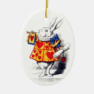 Alice im Wunderland Das weiße Kaninchen von Tenni Keramikornament
