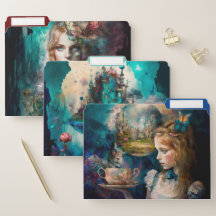 Alice im Wunderland-Dateiordner Wasserfarbenwelt
