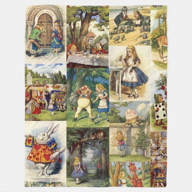Alice im Wunderland-Decke Fleecedecke (Vorderseite)