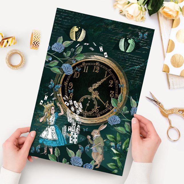 Alice im Wunderland Decoupage Vintag Cheshire Cat Seidenpapier (Von Creator hochgeladen)