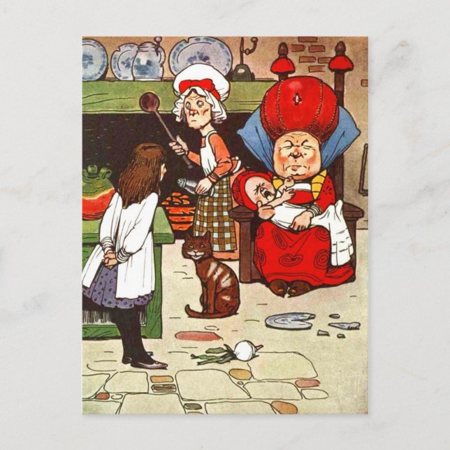 Alice im Wunderland: Die Herzogin mit ihrer Famili Postkarte (Vorderseite)