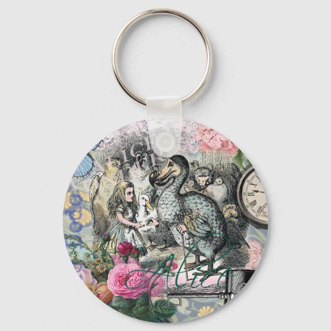 Alice im Wunderland Dodo Klassische Kunstwerke Schlüsselanhänger (Vorderseite)