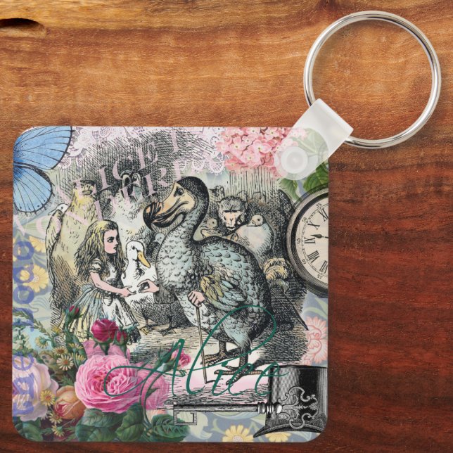 Alice im Wunderland Dodo Klassische Kunstwerke Schlüsselanhänger (Rückseite)