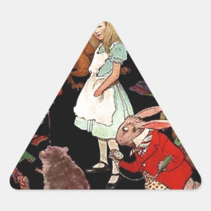 Alice im Wunderland Dreieckiger Aufkleber