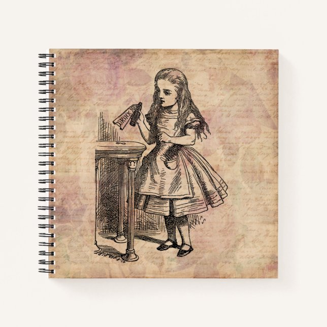 Alice im Wunderland Drink Me Flasche Notizbuch (Vorderseite)