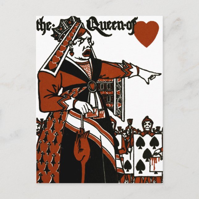 Alice im Wunderland, ein Spiel. Die Königin des He Postkarte (Vorderseite)