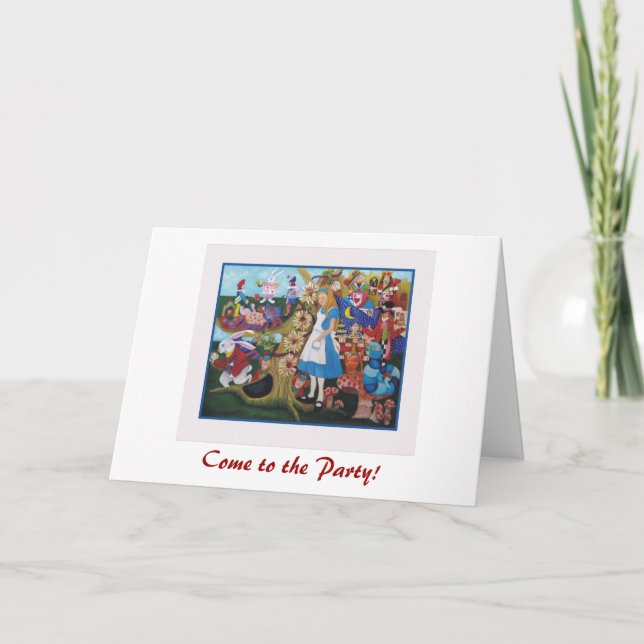Alice im Wunderland Einladung (Vorderseite)