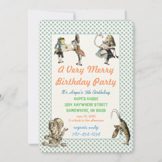 Alice im Wunderland Einladung Geburtstagsparty