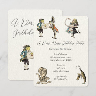 Alice im Wunderland Einladung Geburtstagsparty