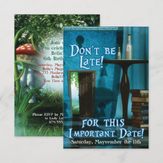 Alice im Wunderland  Einladung zur Geburtstagspart