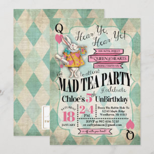 Alice im Wunderland Einladungen zum Geburtstag