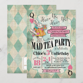 Alice im Wunderland Einladungen zum Geburtstag