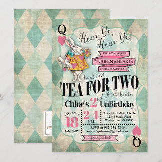 Alice im Wunderland Einladungen zum Geburtstag