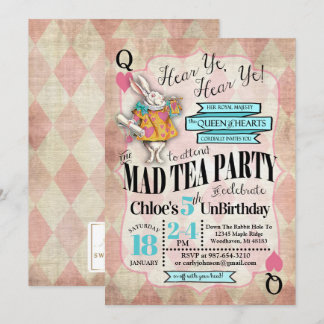 Alice im Wunderland Einladungen zum Geburtstag