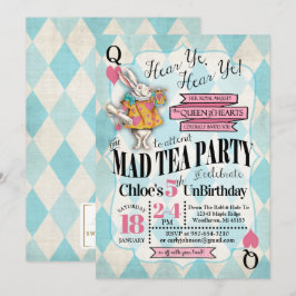 Alice im Wunderland Einladungen zum Geburtstag